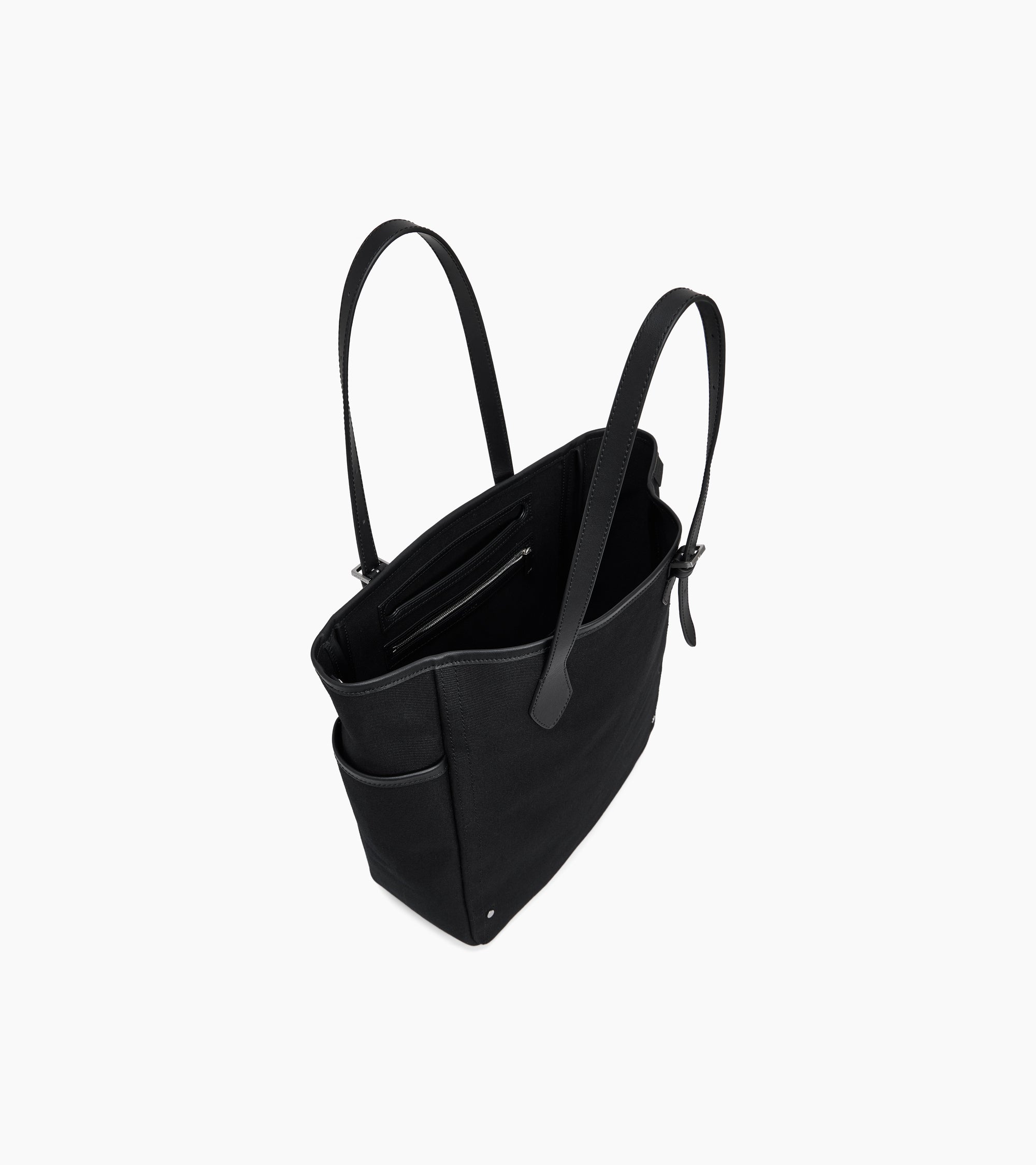 Solveig medium tote bag in cotton canvas and smooth leather