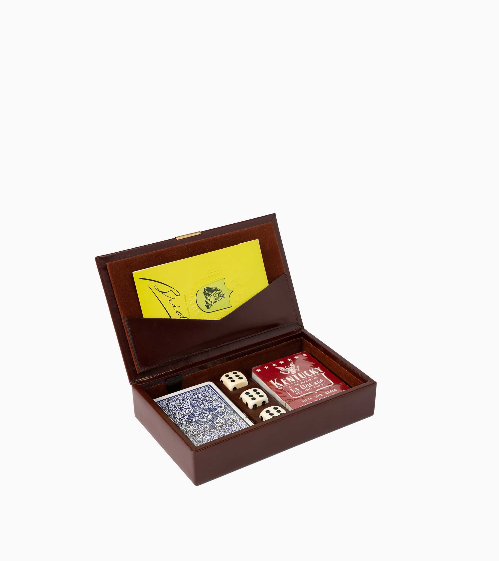 Small leather bridge game case