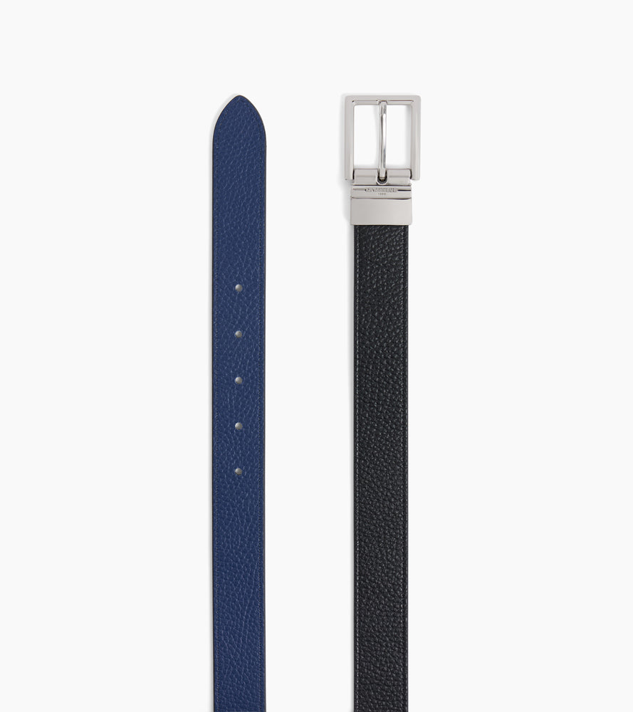 Ceinture réversible homme avec boucle rectangle en cuir grainé