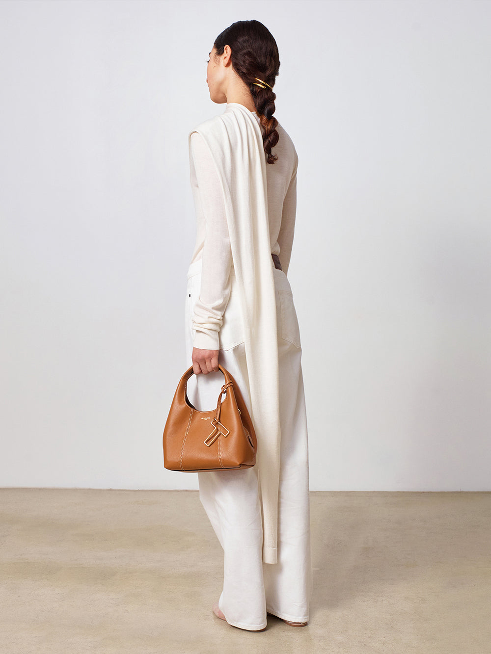 SAC A MAIN DAME EN CUIR TANNÉ AVEC DOUBLE LANIÈRE