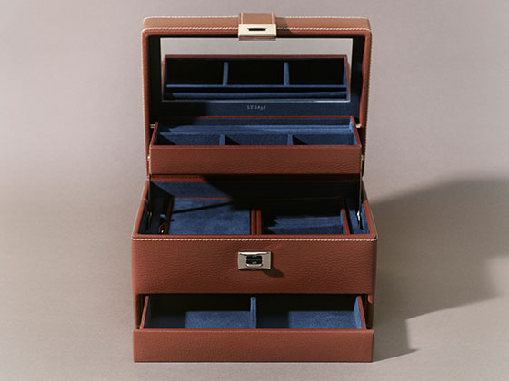Women's leather jewellery box and watch box - Le Tanneur